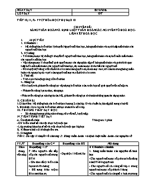Chuyên đề Bảng tuần hoàn và định luật tuần hoàn các nguyên tố Hoá học - Liên kết hoá học